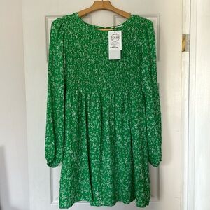 Smocked long sleeve dress